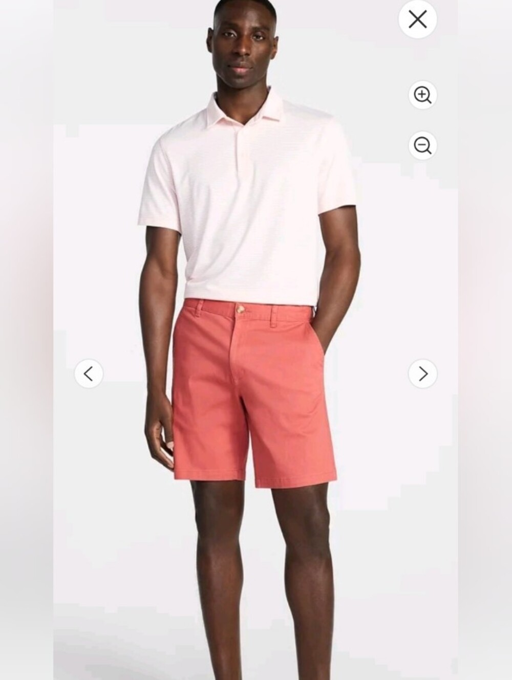 George Coral Flat Front Men's Shorts - Coral